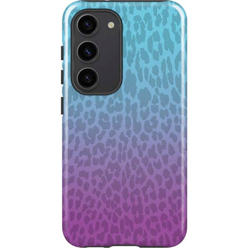 Cheetah Print Purple and Blue Galaxy S23 Pro Case