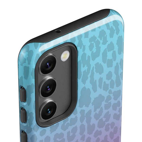 Cheetah Print Purple and Blue Galaxy S23 Pro Case