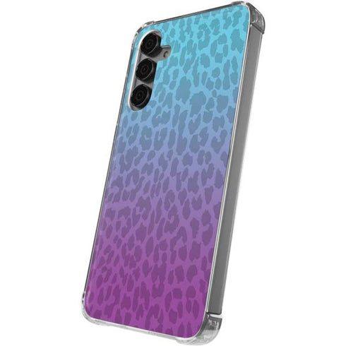 Cheetah Print Purple and Blue Galaxy S24 Plus Clear Case