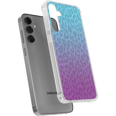 Cheetah Print Purple and Blue Galaxy S24 Plus Clear Case