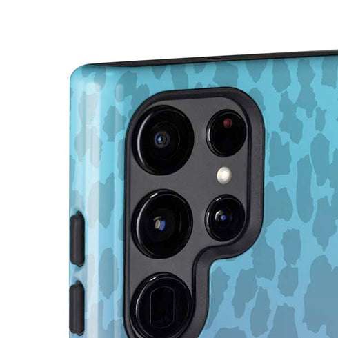 Cheetah Print Purple and Blue Galaxy S24 Ultra Impact Case