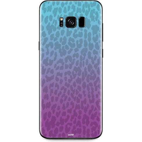Cheetah Print Purple and Blue Galaxy S8 Plus Skin