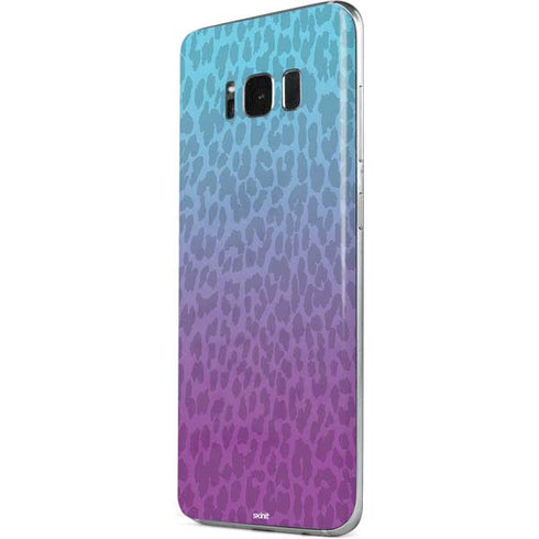 Cheetah Print Purple and Blue Galaxy S8 Skin