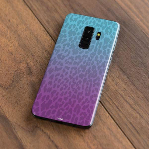 Cheetah Print Purple and Blue Galaxy S9 Plus Skin