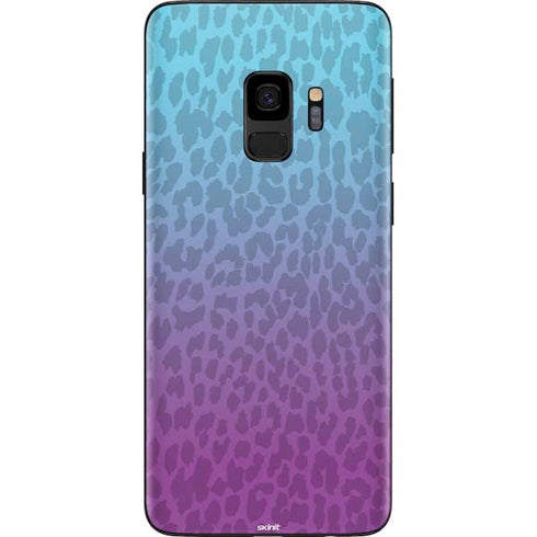 Cheetah Print Purple and Blue Galaxy S9 Skin