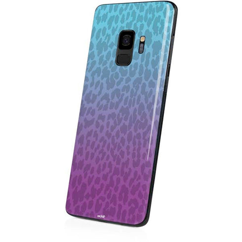 Cheetah Print Purple and Blue Galaxy S9 Skin