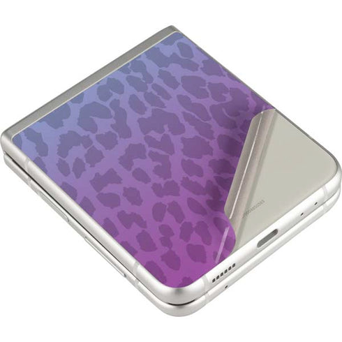 Cheetah Print Purple and Blue Galaxy Z Flip3 5G Skin