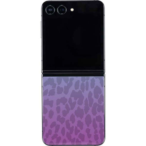 Cheetah Print Purple and Blue Galaxy Z Flip5 5G Skin