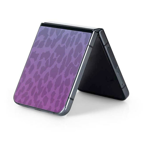 Cheetah Print Purple and Blue Galaxy Z Flip5 5G Skin