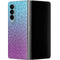 Cheetah Print Purple and Blue Galaxy Z Fold4 5G Skin