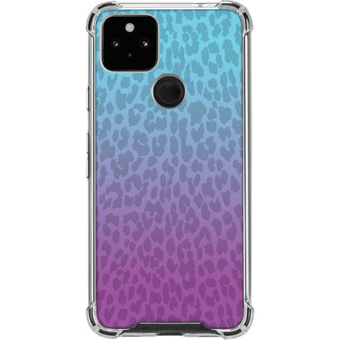 Cheetah Print Purple and Blue Google Pixel 5a 5G Clear Case