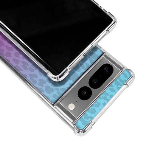 Cheetah Print Purple and Blue Google Pixel 7 Pro Clear Case