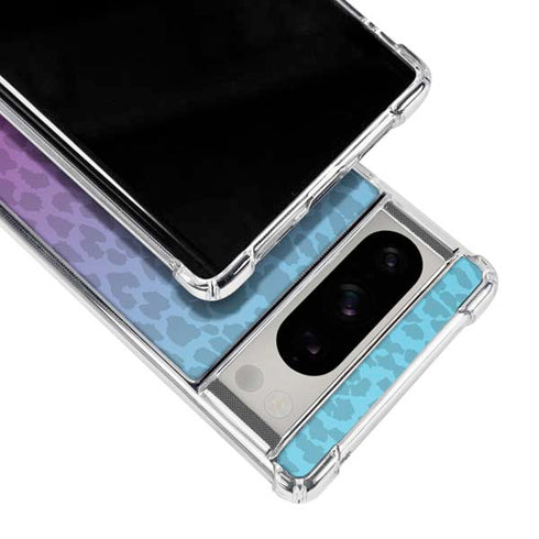 Cheetah Print Purple and Blue Google Pixel 8 Pro Clear Case