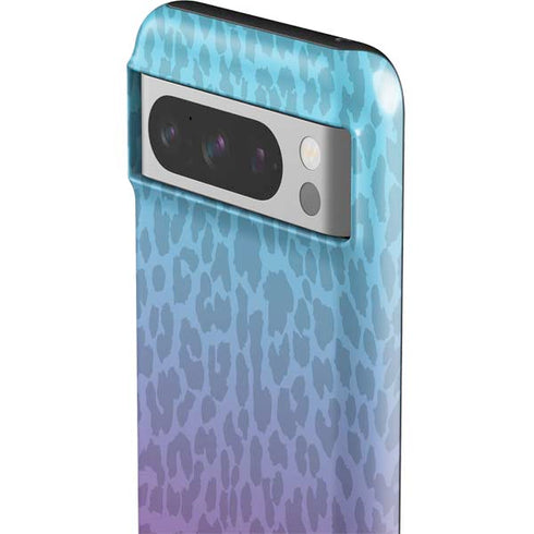 Cheetah Print Purple and Blue Google Pixel 8 Pro Impact Case