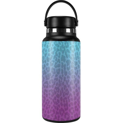 Cheetah Print Purple and Blue Hydro Flask 32oz Wide Mouth Skin