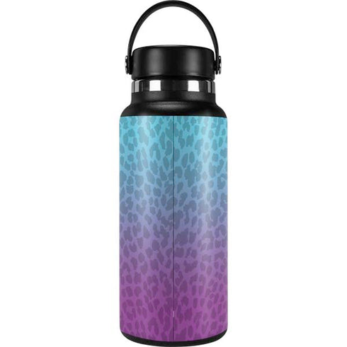 Cheetah Print Purple and Blue Hydro Flask 32oz Wide Mouth Skin