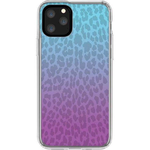 Cheetah Print Purple and Blue iPhone 11 Pro Clear Case