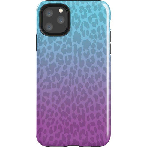 Cheetah Print Purple and Blue iPhone 11 Pro Max Impact Case