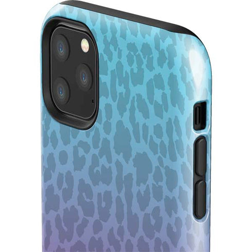Cheetah Print Purple and Blue iPhone 11 Pro Max Impact Case