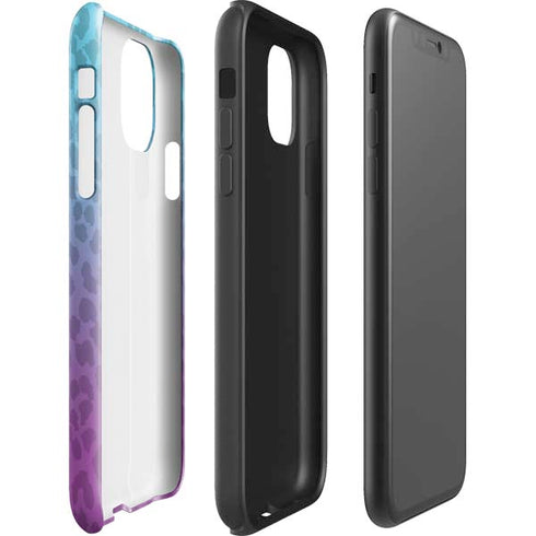 Cheetah Print Purple and Blue iPhone 11 Pro Max Impact Case