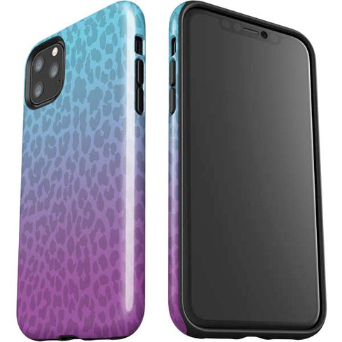 Cheetah Print Purple and Blue iPhone 11 Pro Max Impact Case