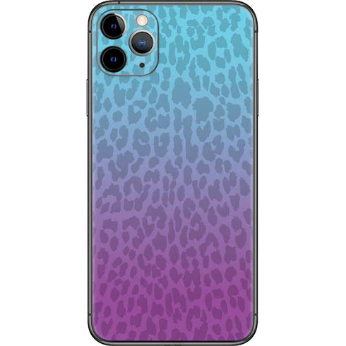 Cheetah Print Purple and Blue iPhone 11 Pro Max Skin