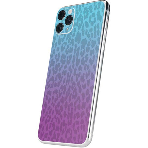 Cheetah Print Purple and Blue iPhone 11 Pro Max Skin