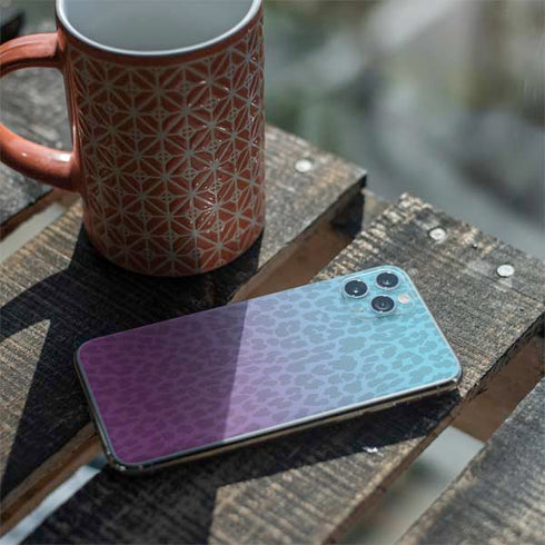 Cheetah Print Purple and Blue iPhone 11 Pro Max Skin