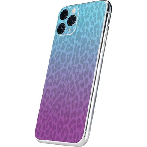 Cheetah Print Purple and Blue iPhone 11 Pro Skin