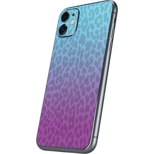 Cheetah Print Purple and Blue iPhone 11 Skin