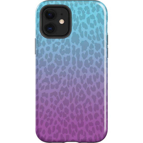 Cheetah Print Purple and Blue iPhone 12 Impact Case