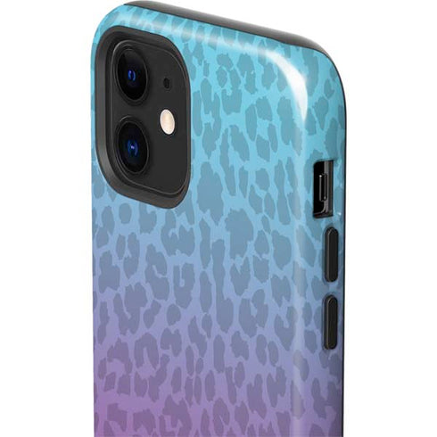 Cheetah Print Purple and Blue iPhone 12 Impact Case
