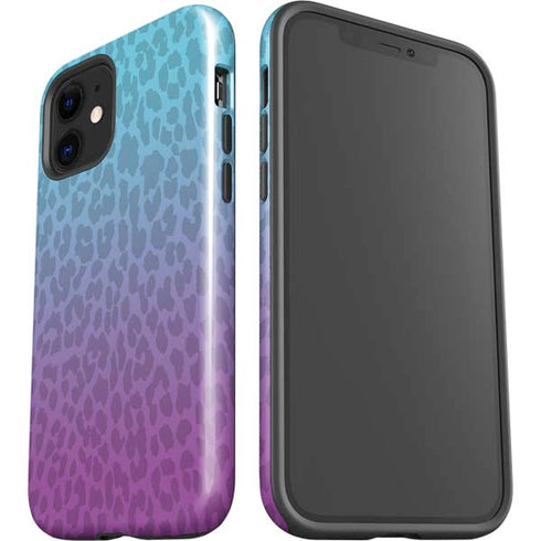 Cheetah Print Purple and Blue iPhone 12 Impact Case
