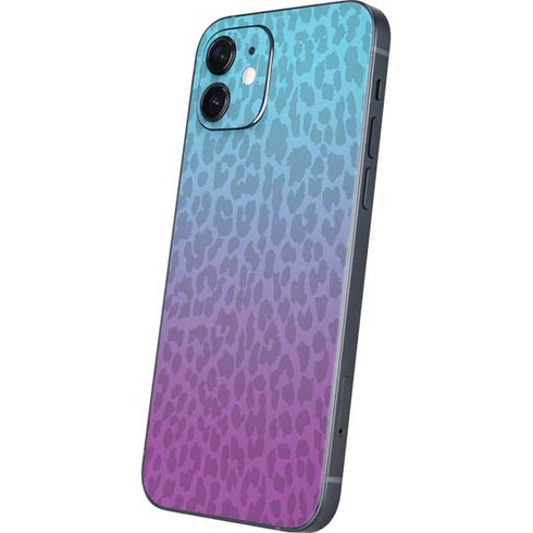 Cheetah Print Purple and Blue iPhone 12 Mini Skin