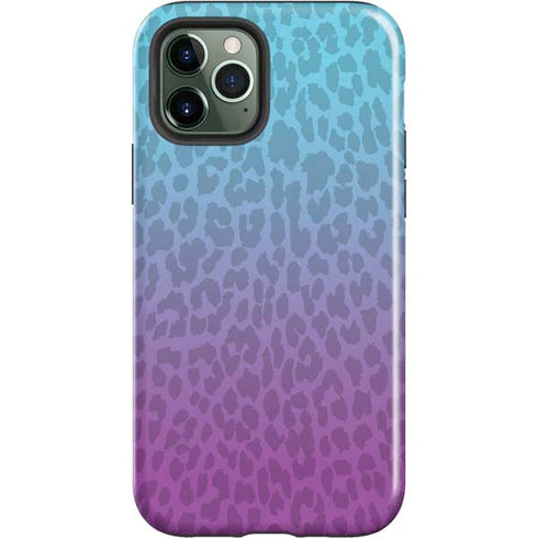 Cheetah Print Purple and Blue iPhone 12 Pro Impact Case