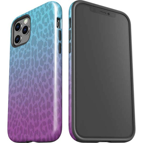Cheetah Print Purple and Blue iPhone 12 Pro Impact Case