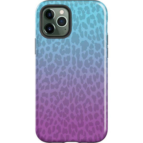 Cheetah Print Purple and Blue iPhone 12 Pro Max Impact Case