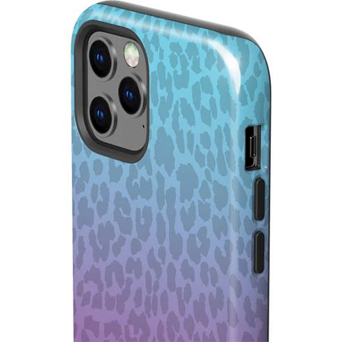 Cheetah Print Purple and Blue iPhone 12 Pro Max Impact Case