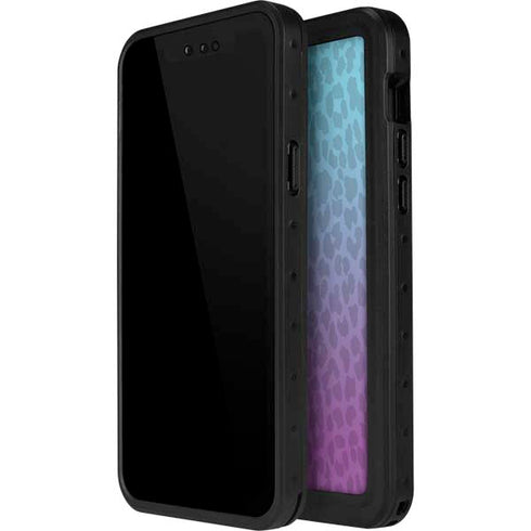 Cheetah Print Purple and Blue iPhone 12 Pro Max Waterproof Case