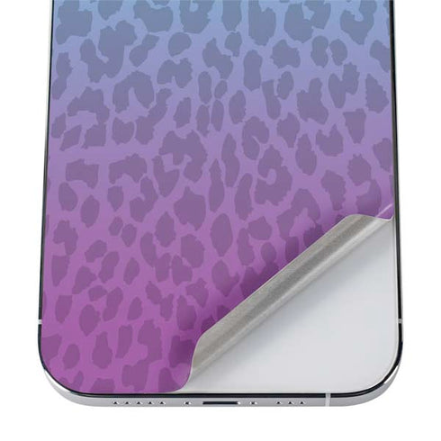 Cheetah Print Purple and Blue iPhone 12 Pro Skin