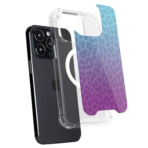 Cheetah Print Purple and Blue iPhone 14 Pro Max MagSafe Case