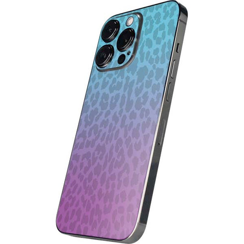 Cheetah Print Purple and Blue iPhone 14 Pro Max Skin