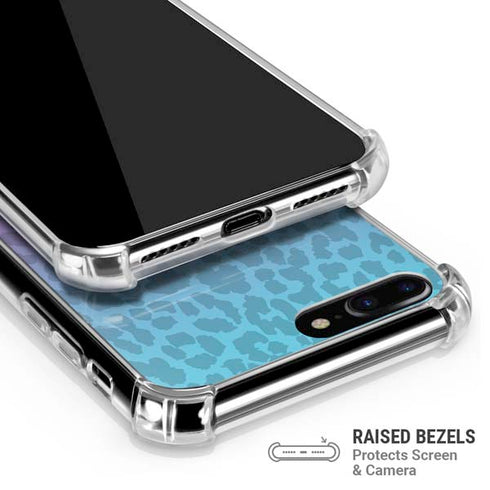 Cheetah Print Purple and Blue iPhone 7/8 Plus Clear Case