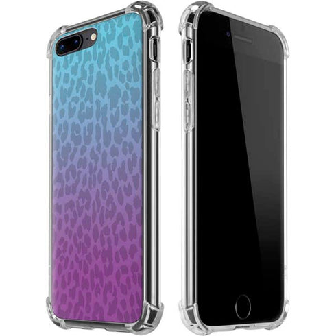Cheetah Print Purple and Blue iPhone 7/8 Plus Clear Case