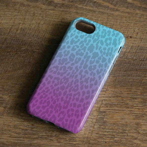 Cheetah Print Purple and Blue iPhone 7 Pro Case