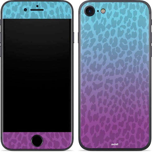 Cheetah Print Purple and Blue iPhone 7 Skin