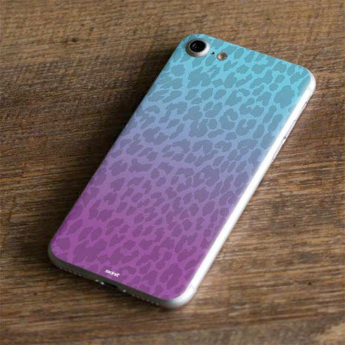 Cheetah Print Purple and Blue iPhone 7 Skin