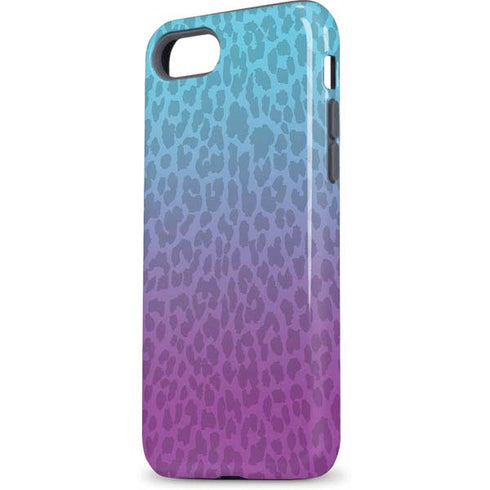 Cheetah Print Purple and Blue iPhone 8 Pro Case