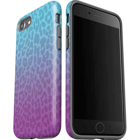 Cheetah Print Purple and Blue iPhone SE (2nd & 3rd Gen) Pro Case