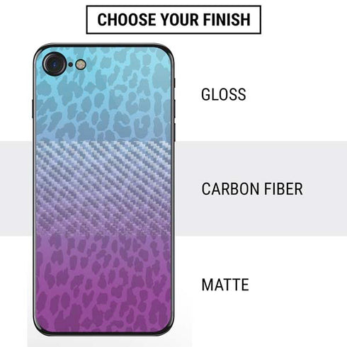 Cheetah Print Purple and Blue iPhone SE (2nd & 3rd Gen) Skin